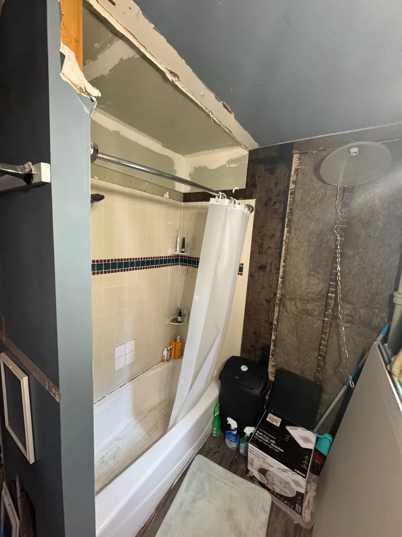 Existing bathroom condition at the beginning of Frontline Bathroom Project 1